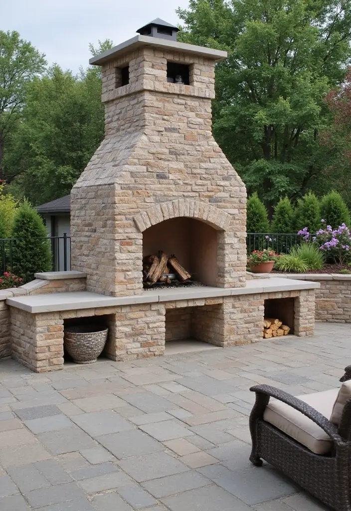 28 Outdoor Fireplace Ideas That Extend Living Spaces 17 28 Outdoor Fireplace Ideas That Extend Living Spaces - 17. Fireplaces with Integrated Furniture