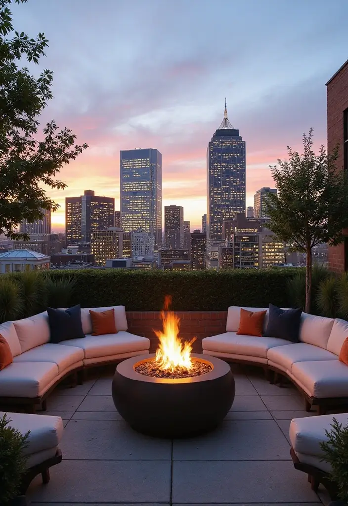 28 Outdoor Fireplace Ideas That Extend Living Spaces 18 28 Outdoor Fireplace Ideas That Extend Living Spaces - 18. Urban Rooftop Fireplaces
