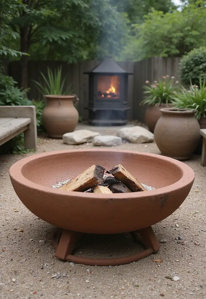 28 Outdoor Fireplace Ideas That Extend Living Spaces 19 28 Outdoor Fireplace Ideas That Extend Living Spaces - 19. Eco-Friendly Clay Firepits