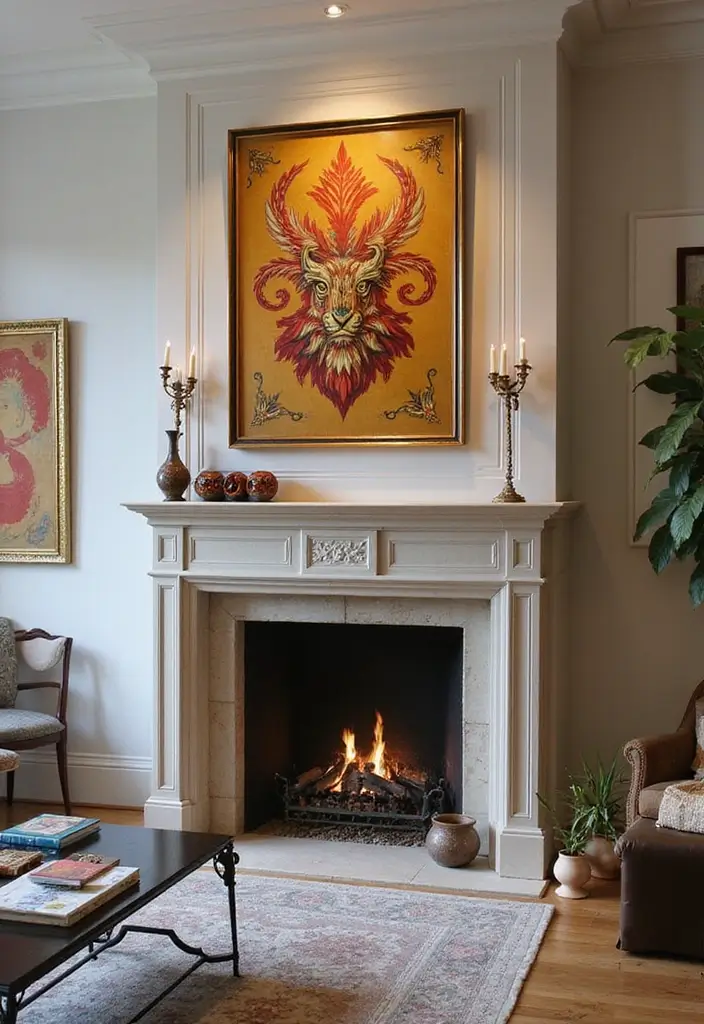28 Two Story Fireplace Inspirations That Steal the Show 20 28 Two Story Fireplace Inspirations That Steal the Show - 20. Two Story Fireplaces with Art Displays