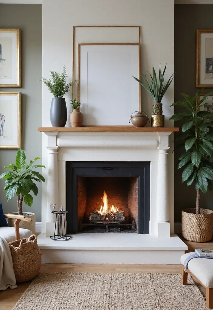28 Two Story Fireplace Inspirations That Steal the Show 26 28 Two Story Fireplace Inspirations That Steal the Show - 26. Unique Surrounding Decor for Fireplaces
