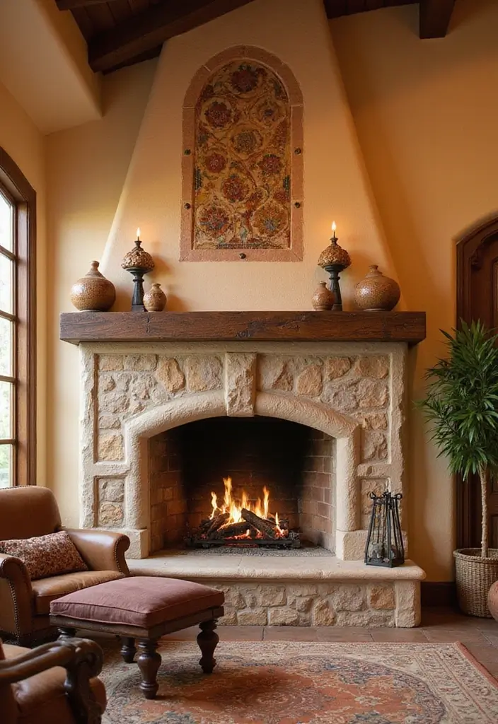 28 Two Story Fireplace Inspirations That Steal the Show 9 28 Two Story Fireplace Inspirations That Steal the Show - 9. Mediterranean-Inspired Fireplaces