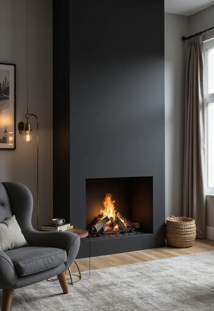 29 Black Fireplace Wall Ideas That Add Drama and Style 19 29 Black Fireplace Wall Ideas That Add Drama and Style - 19. Artistic Fireplaces