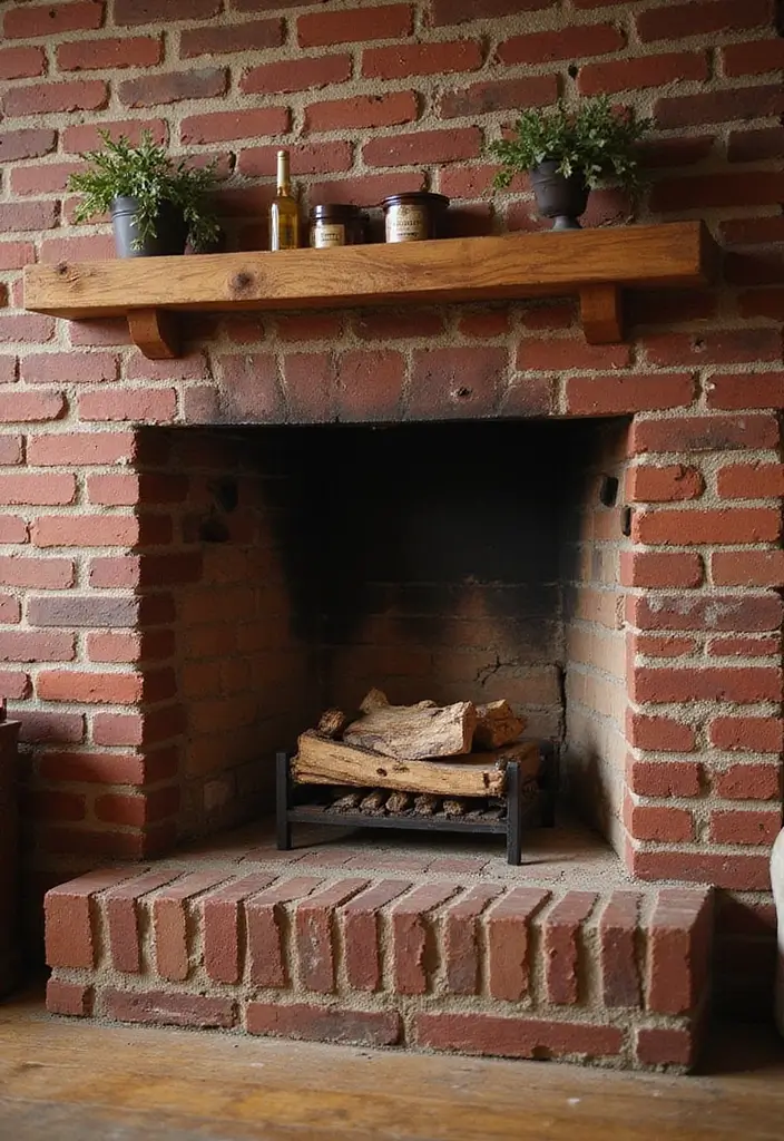 29 Brick Fireplace Inspirations That Feel Rustic Yet Chic - 1. Classic Red Brick Warmth