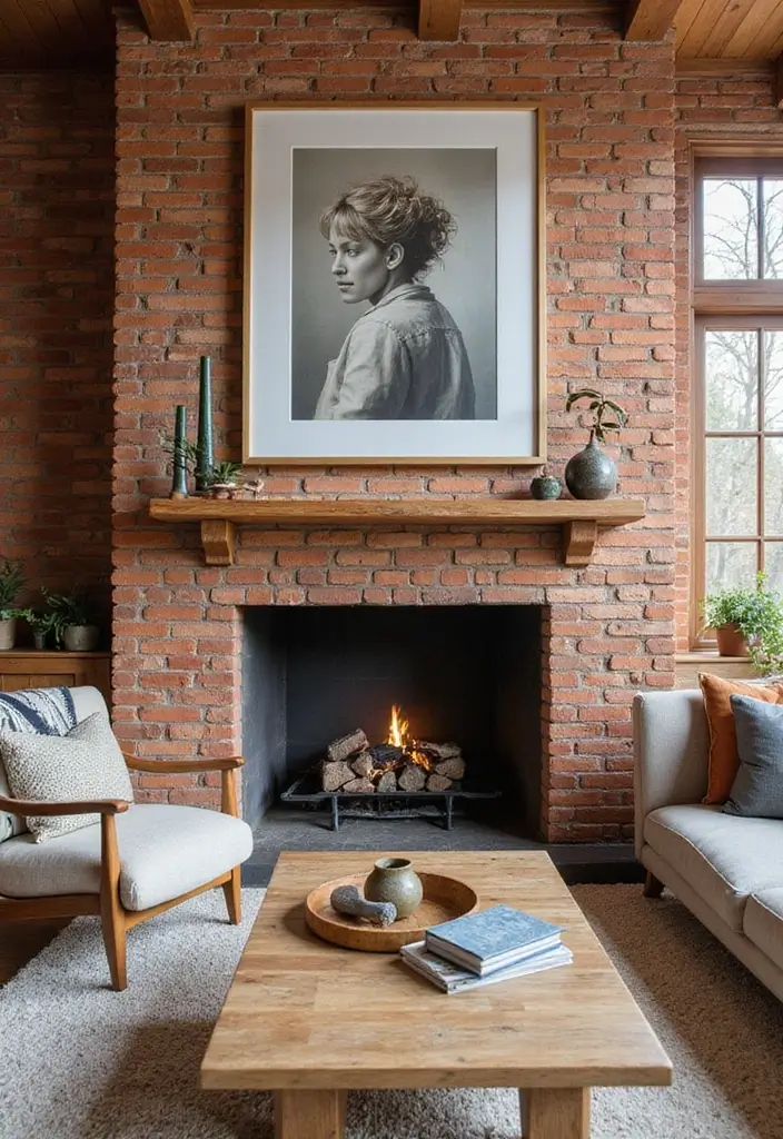29 Brick Fireplace Inspirations That Feel Rustic Yet Chic - 11. Textured Brick Walls