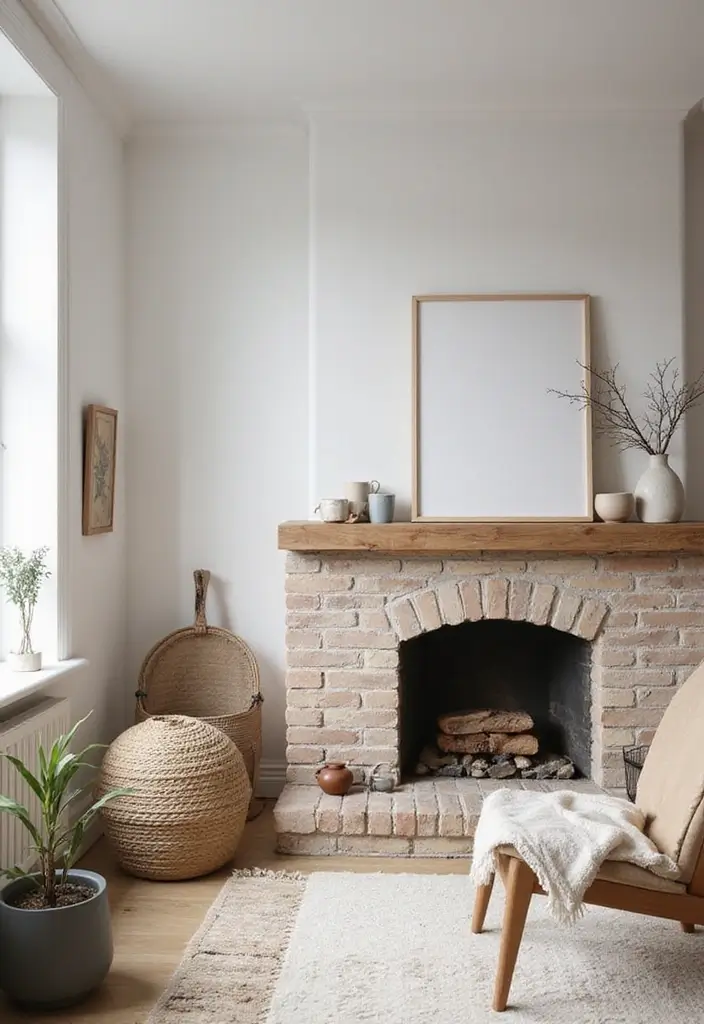 29 Brick Fireplace Inspirations That Feel Rustic Yet Chic - 16. Scandinavian Simplicity