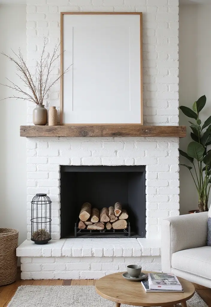 29 Brick Fireplace Inspirations That Feel Rustic Yet Chic - 2. Whitewashed Elegance