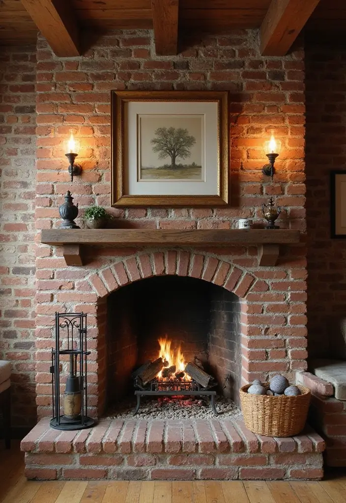 29 Brick Fireplace Inspirations That Feel Rustic Yet Chic - 29. Vintage Brick Restoration