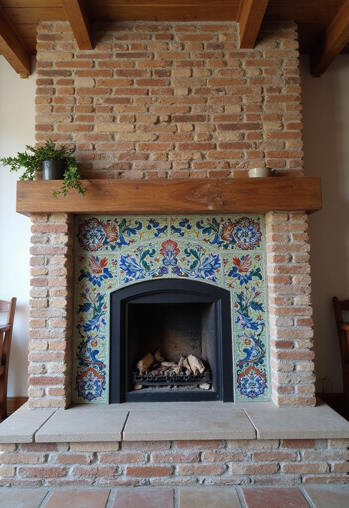 29 Brick Fireplace Inspirations That Feel Rustic Yet Chic - 8. Brick and Tile Fusion