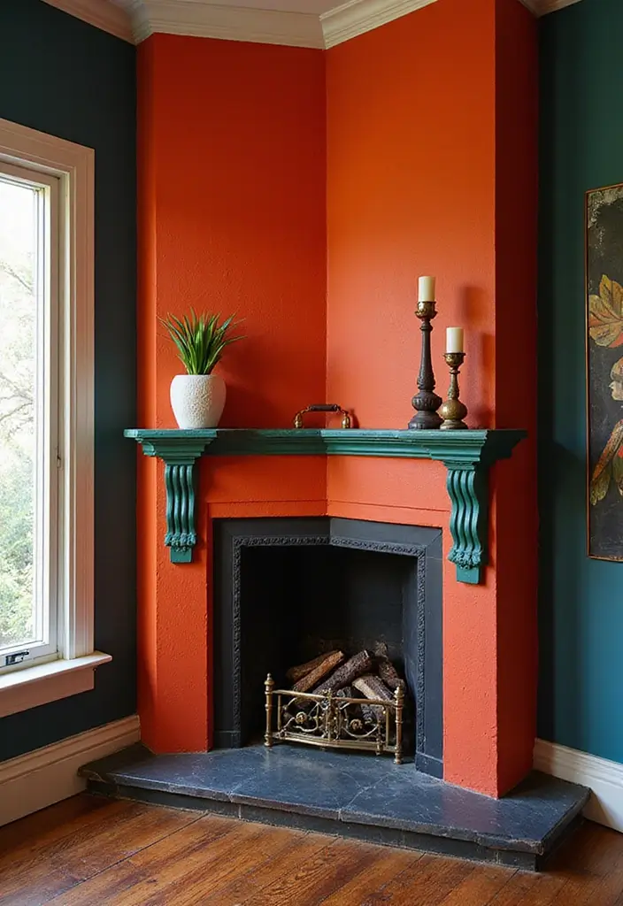 29 Corner Fireplace Inspirations That Maximize Space 14 29 Corner Fireplace Inspirations That Maximize Space - 14. High-Contrast Drama