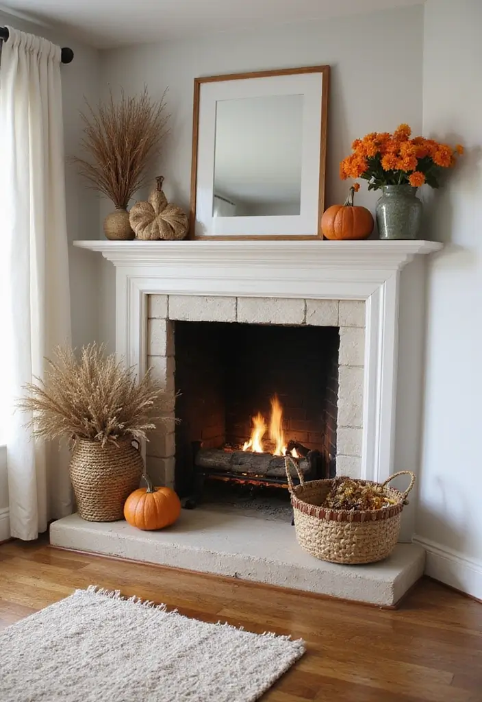 29 Corner Fireplace Inspirations That Maximize Space 22 29 Corner Fireplace Inspirations That Maximize Space - 22. Seasonal Decor
