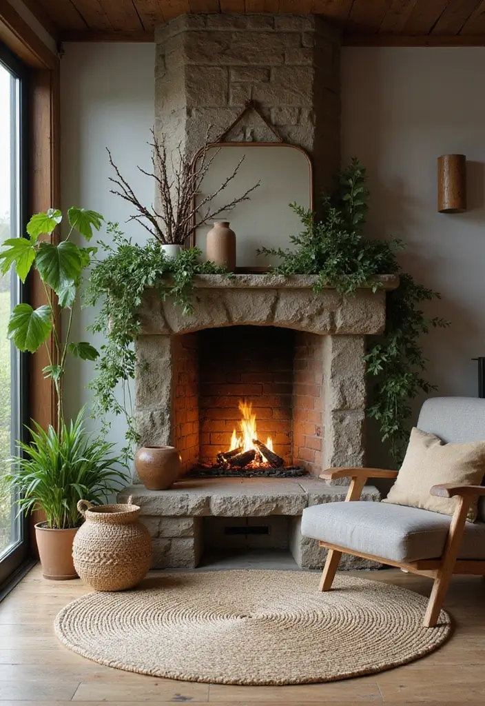 29 Corner Fireplace Inspirations That Maximize Space 24 29 Corner Fireplace Inspirations That Maximize Space - 24. Sustainable Choices