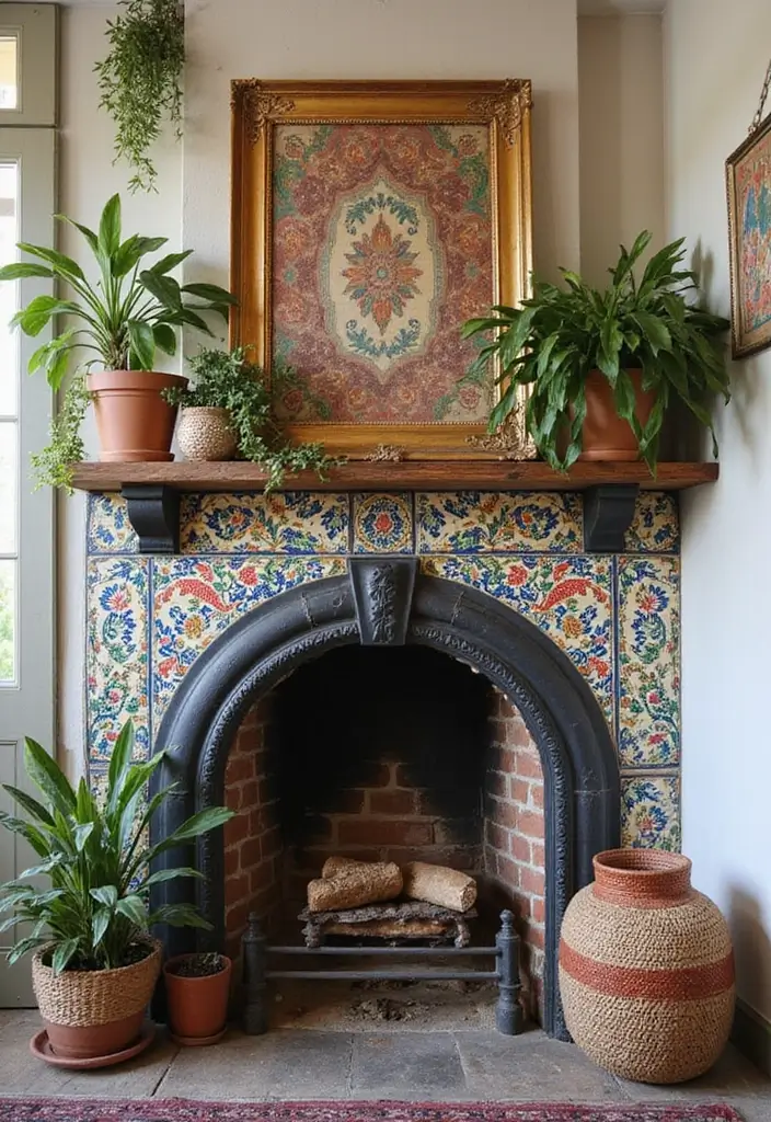 29 Corner Fireplace Inspirations That Maximize Space 4 29 Corner Fireplace Inspirations That Maximize Space - 4. Bohemian Bliss