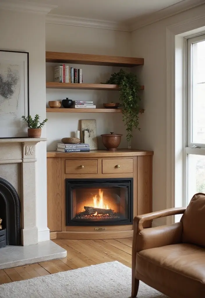 29 Corner Fireplace Inspirations That Maximize Space 5 29 Corner Fireplace Inspirations That Maximize Space - 5. Compact and Cozy