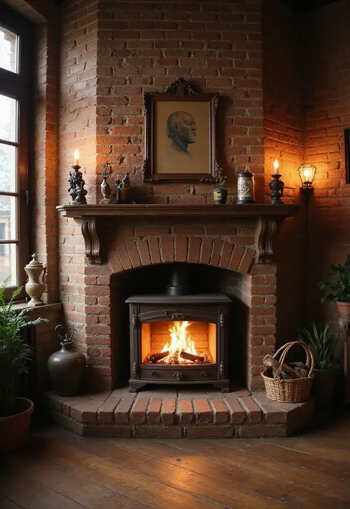 29 Corner Fireplace Inspirations That Maximize Space 6 29 Corner Fireplace Inspirations That Maximize Space - 6. Vintage Charm