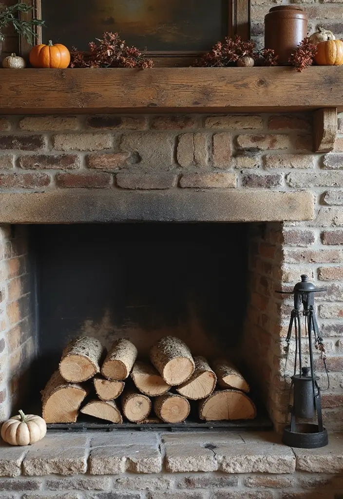 29 Fall Mantel Decor Ideas That Warm Up Any Room 16 29 Fall Mantel Decor Ideas That Warm Up Any Room - 16. Cozy Firewood Stacks