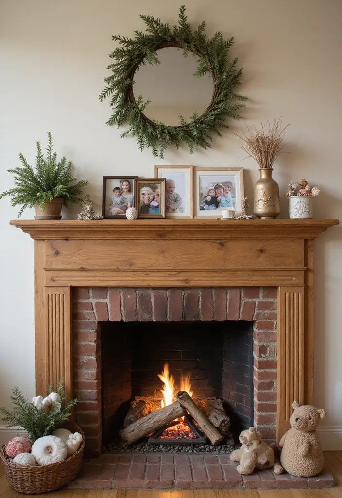 29 Fall Mantel Decor Ideas That Warm Up Any Room 18 29 Fall Mantel Decor Ideas That Warm Up Any Room - 18. Personalized Family Touches