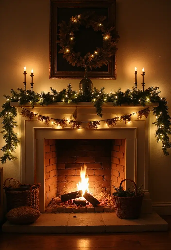 29 Fall Mantel Decor Ideas That Warm Up Any Room 6 29 Fall Mantel Decor Ideas That Warm Up Any Room - 6. Whimsical Fairy Lights