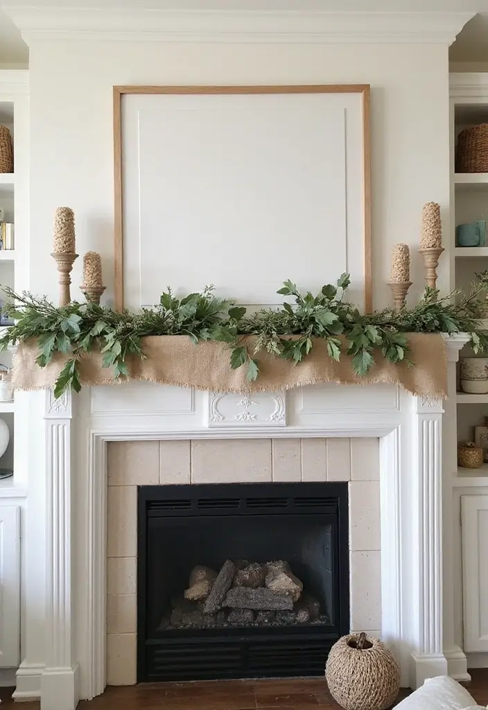 29 Fall Mantel Decorating Ideas for a Cozy Seasonal Vibe 14 29 Fall Mantel Decorating Ideas for a Cozy Seasonal Vibe - 14. Seasonal Garlands for Texture