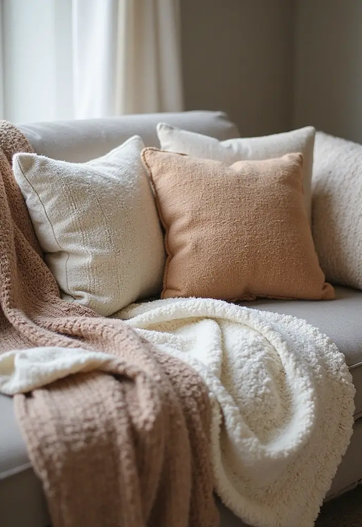 29 Living Room Without Fireplace Ideas That Still Feel Cozy 1 29 Living Room Without Fireplace Ideas That Still Feel Cozy - 1. Warm Textiles for a Cozy Feel