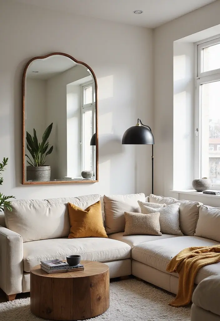 29 Living Room Without Fireplace Ideas That Still Feel Cozy 14 29 Living Room Without Fireplace Ideas That Still Feel Cozy - 14. Use of Mirrors
