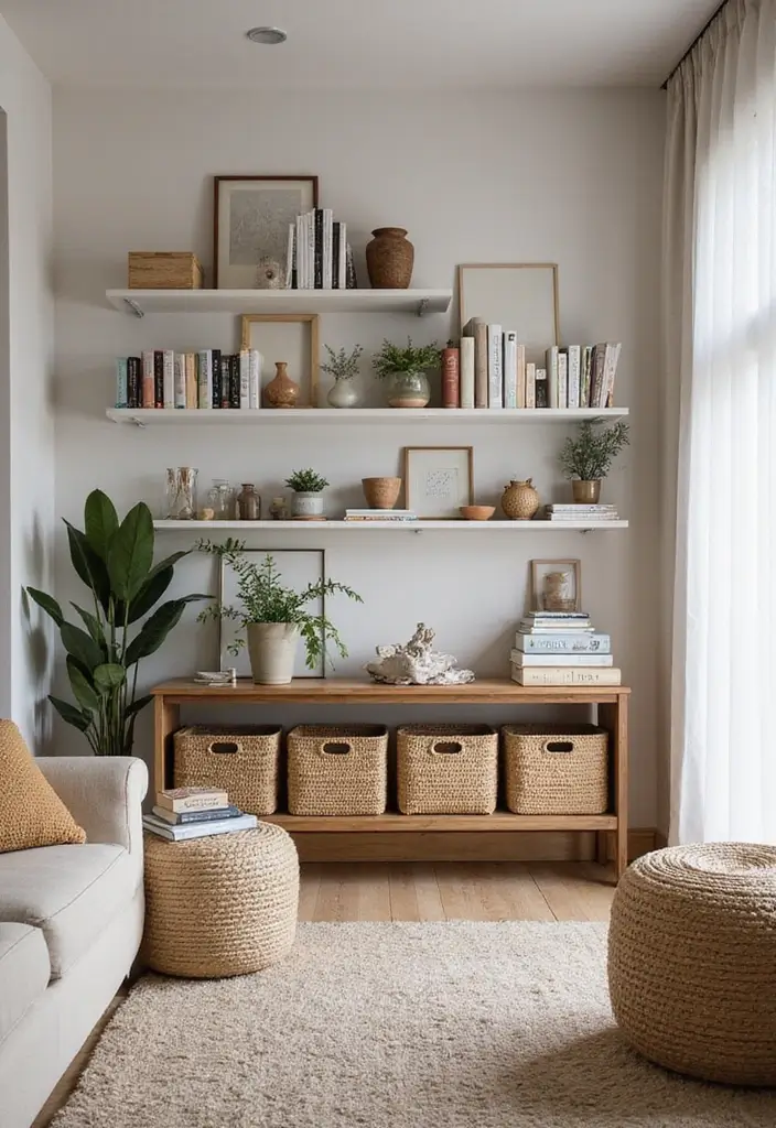 29 Living Room Without Fireplace Ideas That Still Feel Cozy 8 29 Living Room Without Fireplace Ideas That Still Feel Cozy - 8. Functional and Stylish Storage