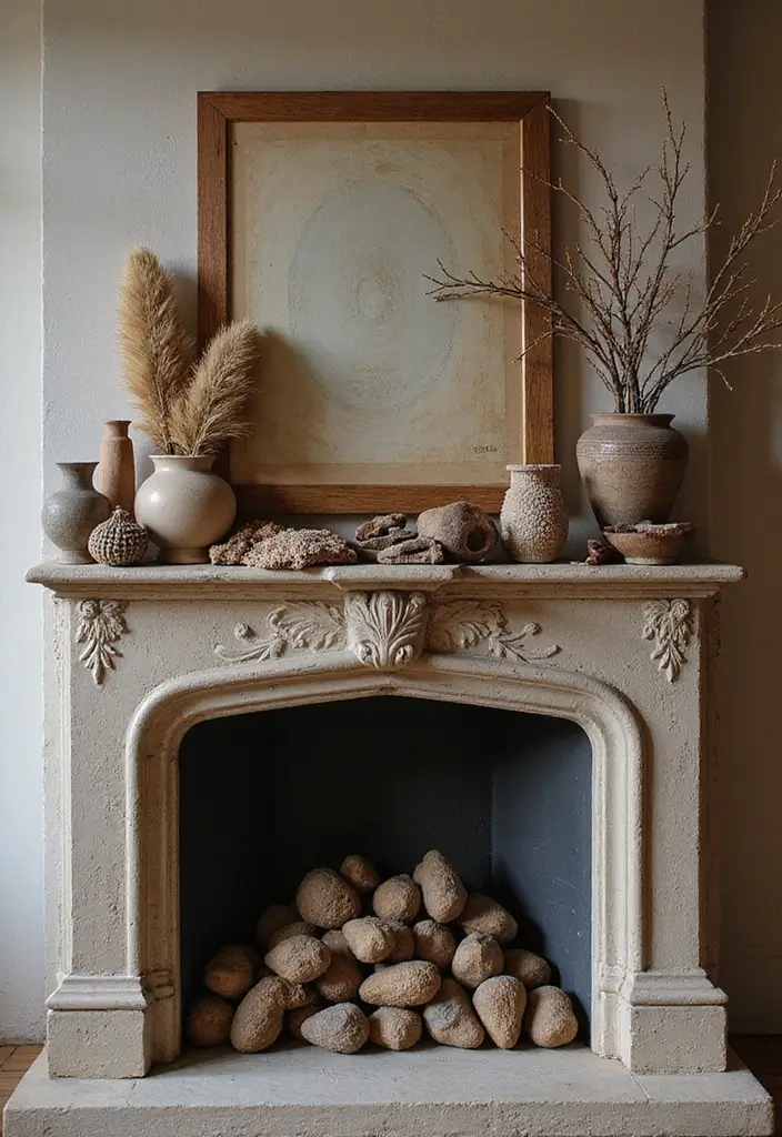 29 Mantel Decor Inspirations That Upgrade Your Space 10 29 Mantel Decor Inspirations That Upgrade Your Space - 10. Layered Textures