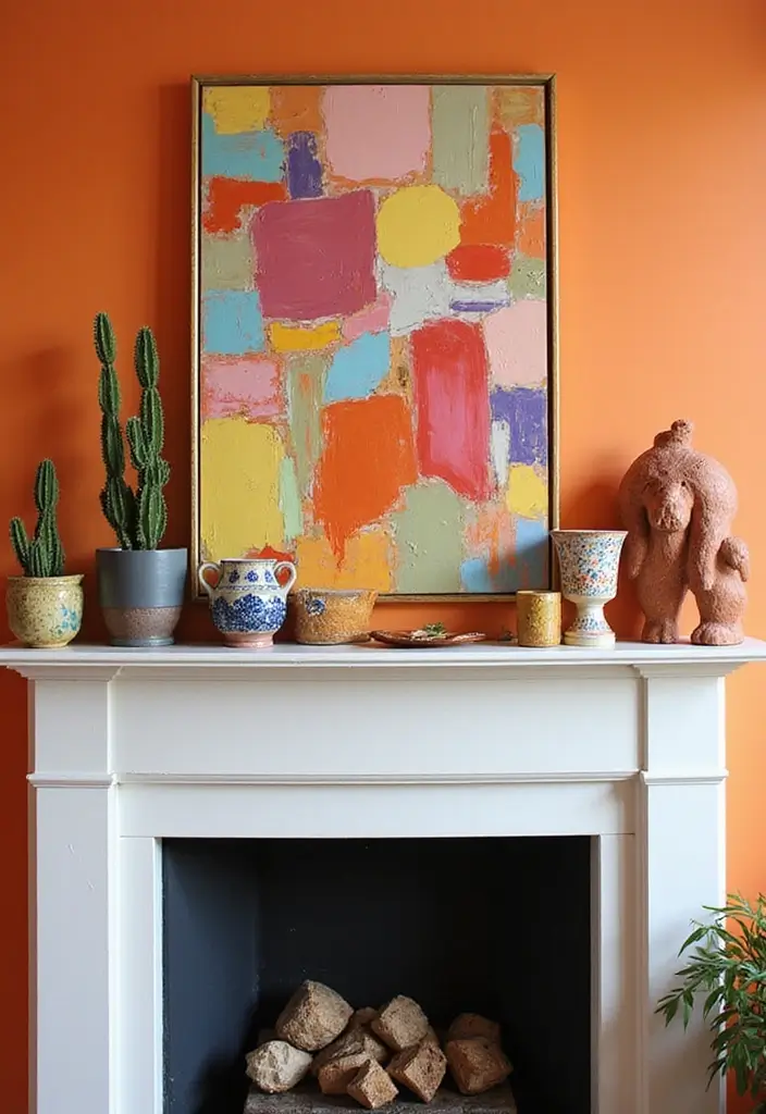 29 Mantel Decor Inspirations That Upgrade Your Space 12 29 Mantel Decor Inspirations That Upgrade Your Space - 12. Bold Color Palettes