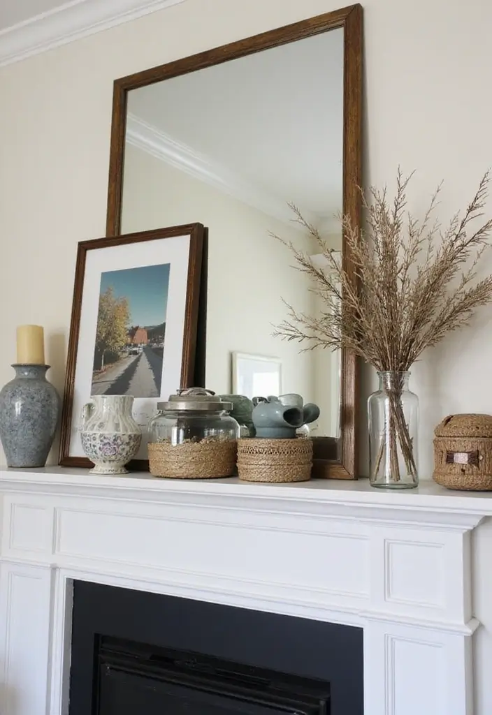 29 Mantel Decor Inspirations That Upgrade Your Space 13 29 Mantel Decor Inspirations That Upgrade Your Space - 13. Eclectic Mix