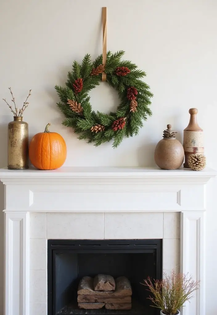 29 Mantel Decor Inspirations That Upgrade Your Space 17 29 Mantel Decor Inspirations That Upgrade Your Space - 17. Seasonal Wreaths