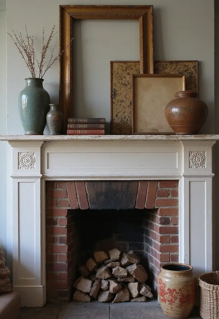 29 Mantel Decor Inspirations That Upgrade Your Space 2 29 Mantel Decor Inspirations That Upgrade Your Space - 2. Vintage Charm