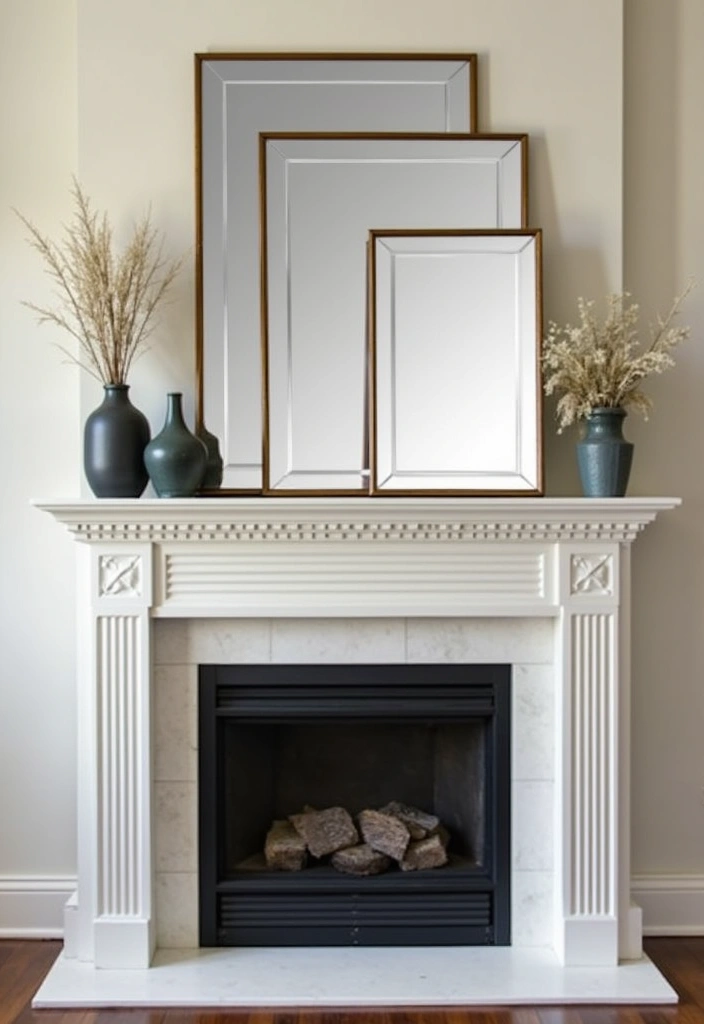 29 Mantel Decor Inspirations That Upgrade Your Space 20 29 Mantel Decor Inspirations That Upgrade Your Space - 20. Layered Mirrors