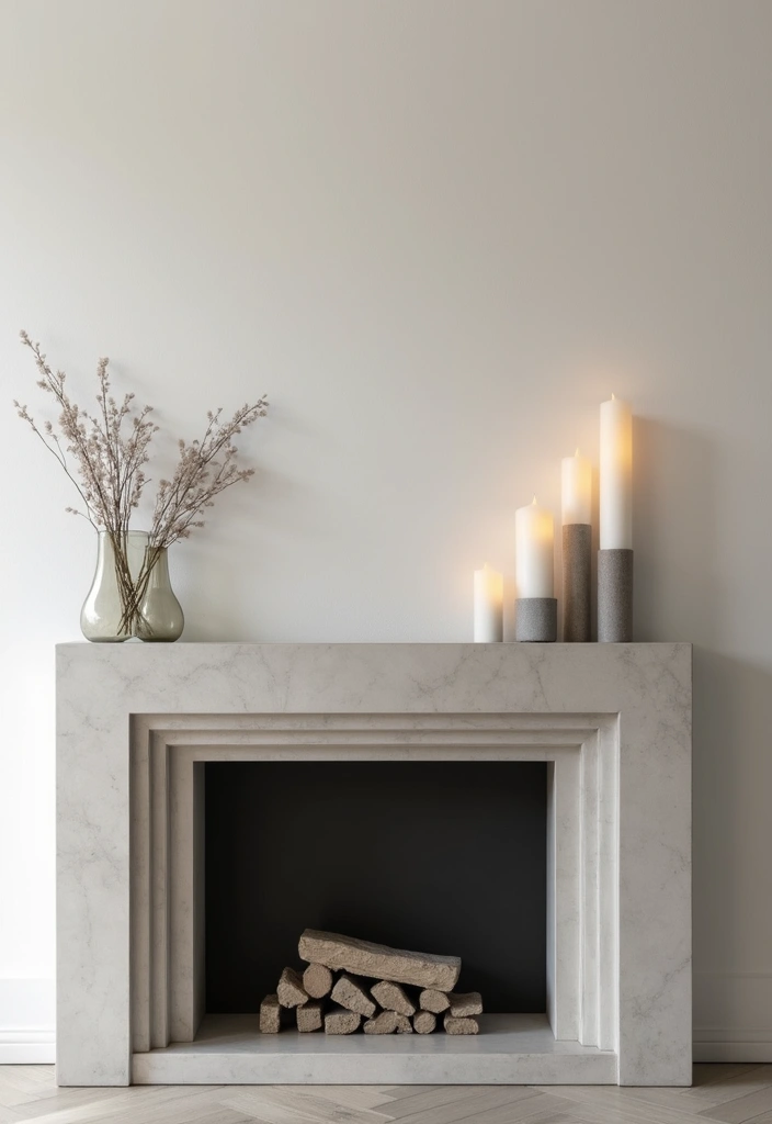 29 Mantel Decor Inspirations That Upgrade Your Space 3 29 Mantel Decor Inspirations That Upgrade Your Space - 3. Minimalist Elegance