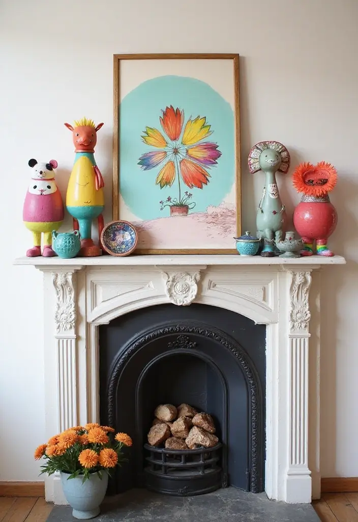 29 Mantel Decor Inspirations That Upgrade Your Space 8 29 Mantel Decor Inspirations That Upgrade Your Space - 8. Whimsical Touches