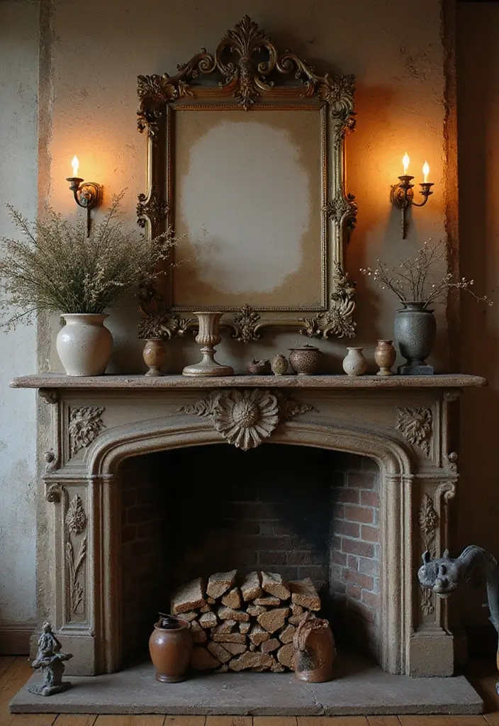 29 Mantel Decorating Ideas That Work for Every Season - 13. Classic Vintage Elegance