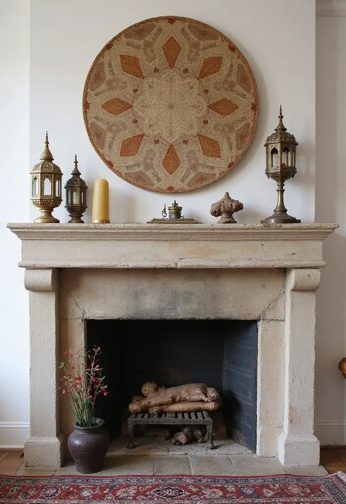 29 Mantel Decorating Ideas That Work for Every Season - 19. Global Inspirations