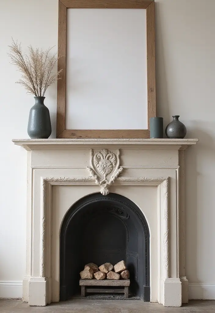 29 Mantel Decorating Ideas That Work for Every Season - 23. Monochromatic Magic