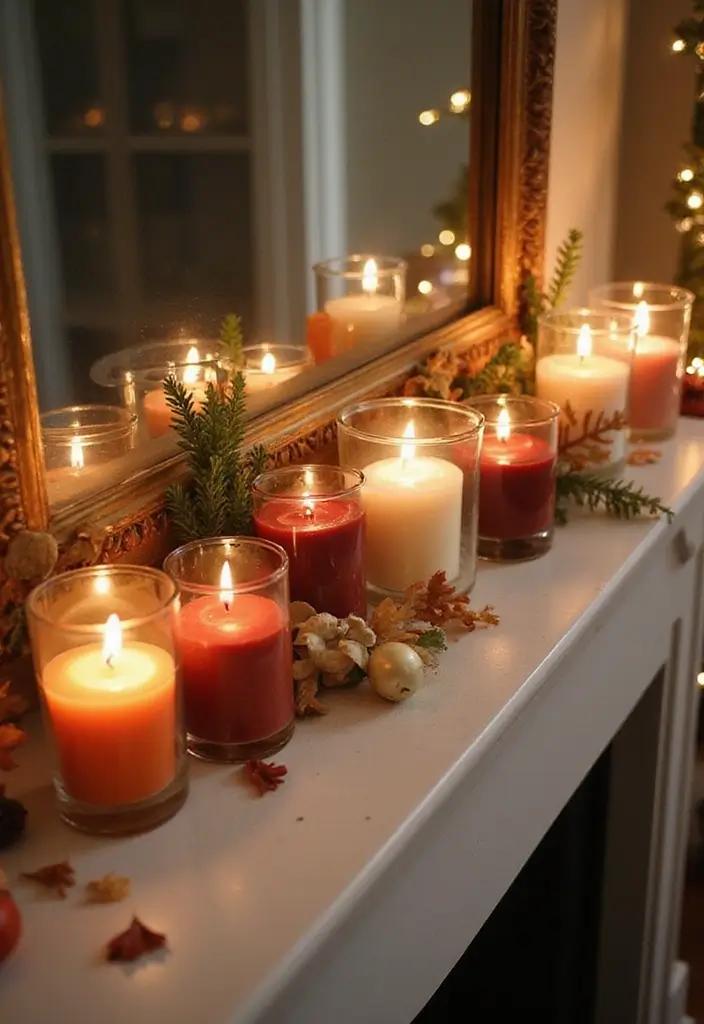 29 Mantel Decorating Ideas That Work for Every Season - 24. Seasonal Scented Candles