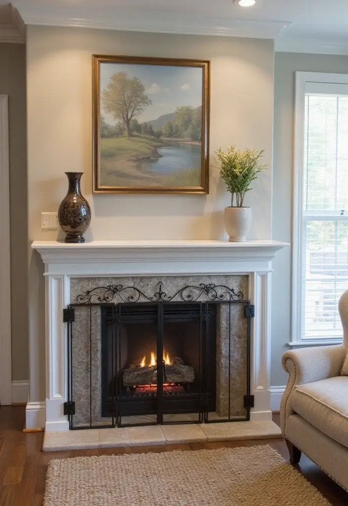 29 Small Living Room Ideas With Fireplace That Maximize Space - 18. Decorative Screens