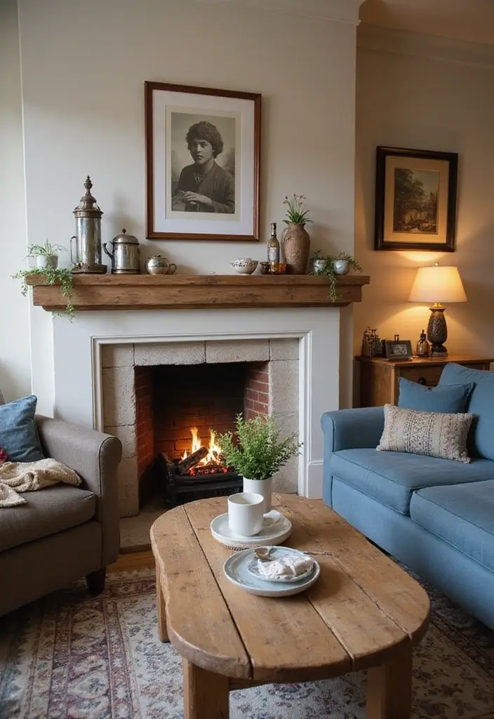29 Small Living Room Ideas With Fireplace That Maximize Space - 19. Create a Coffee Station