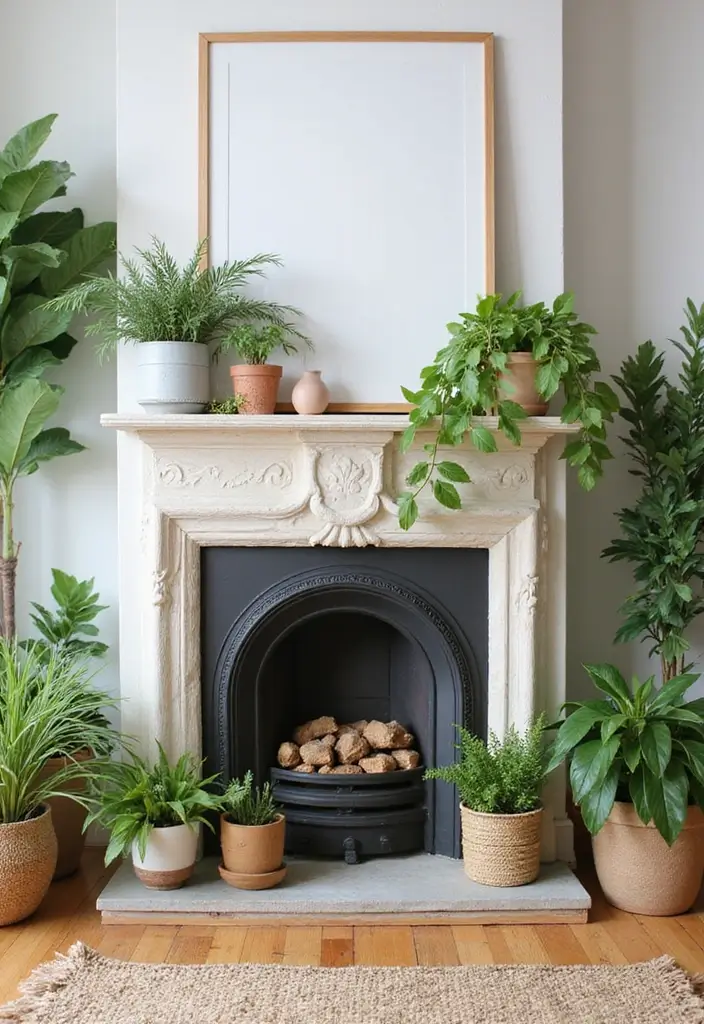 29 Small Living Room Ideas With Fireplace That Maximize Space - 26. Incorporate Nature