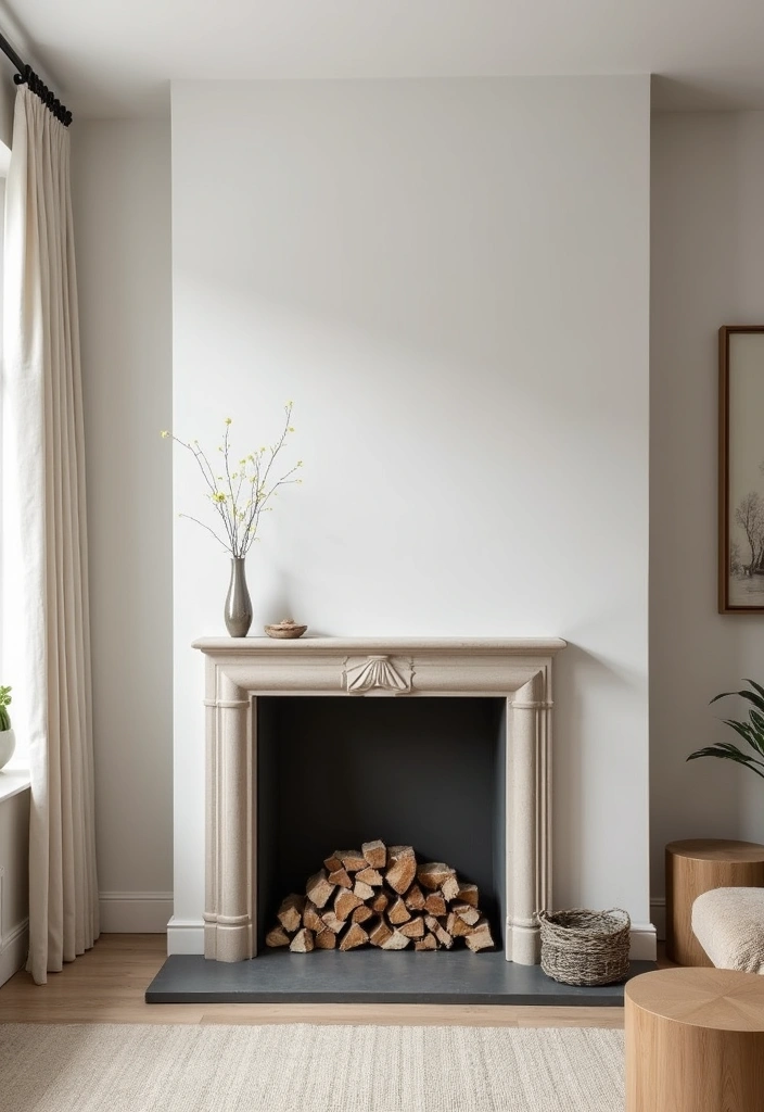29 Small Living Room Ideas With Fireplace That Maximize Space - 4. Minimalist Fireplace Design