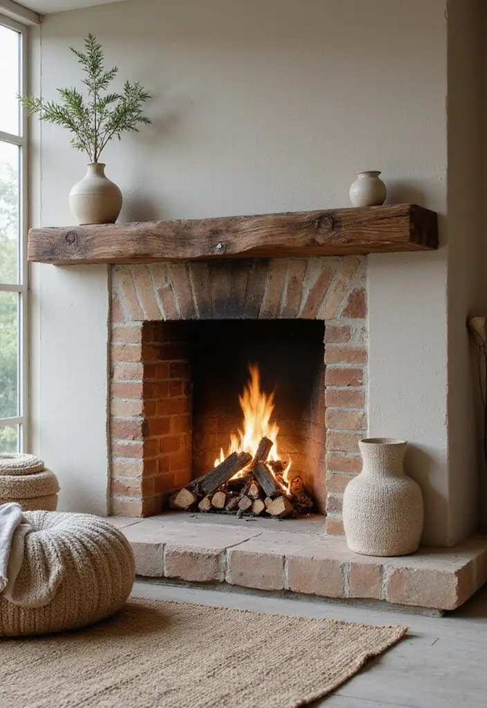 29 Small Living Room Ideas With Fireplace That Maximize Space - 9. Textured Decor