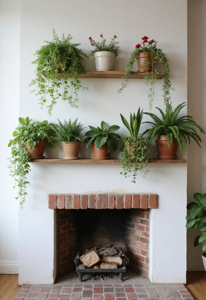 30 Above Fireplace Decor Ideas That Tie the Room Together 10 30 Above Fireplace Decor Ideas That Tie the Room Together - 10. Wall-mounted Planters