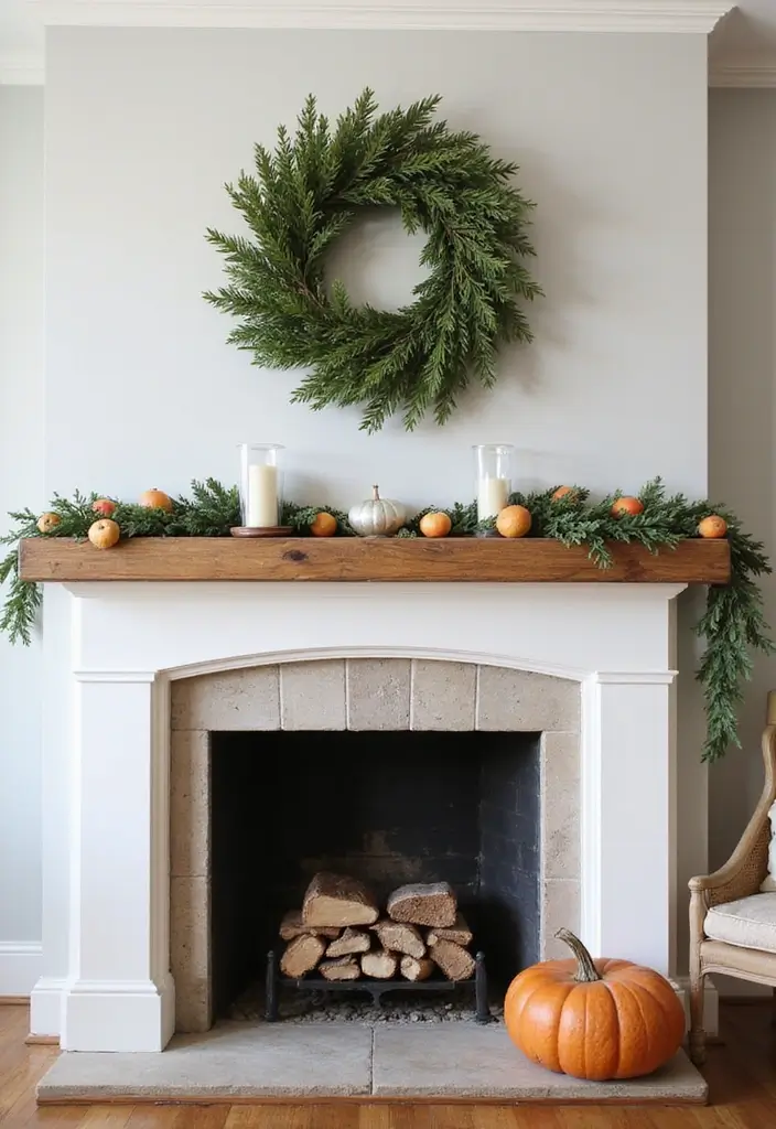 30 Above Fireplace Decor Ideas That Tie the Room Together 19 30 Above Fireplace Decor Ideas That Tie the Room Together - 19. Hanging Wreaths