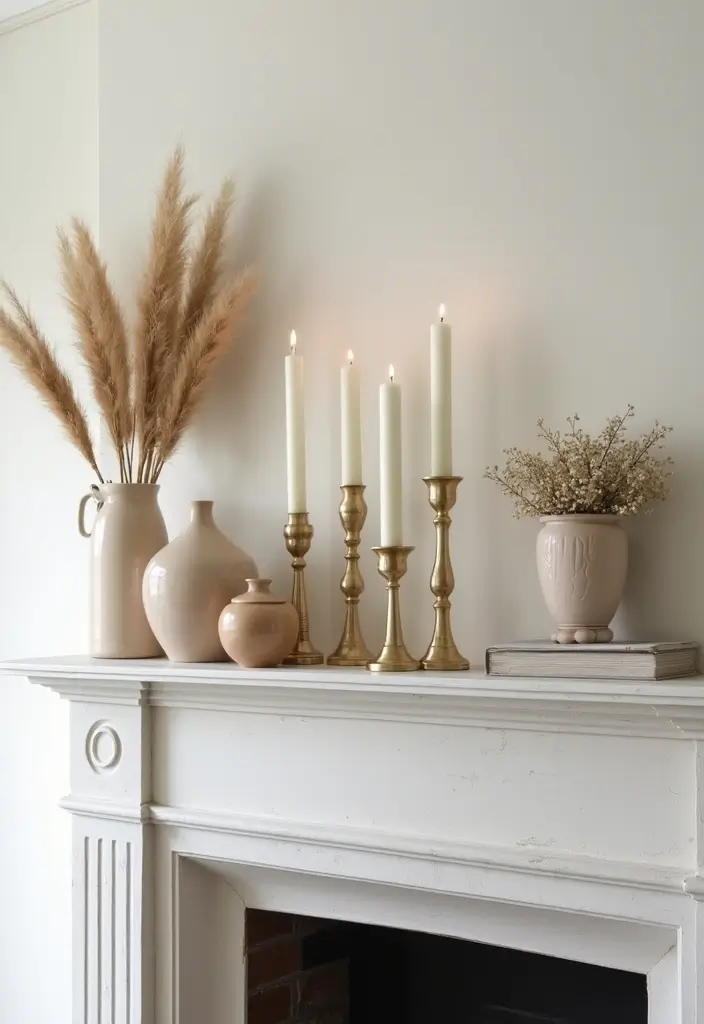 30 Above Fireplace Decor Ideas That Tie the Room Together 23 30 Above Fireplace Decor Ideas That Tie the Room Together - 23. Coordinated Decor Sets