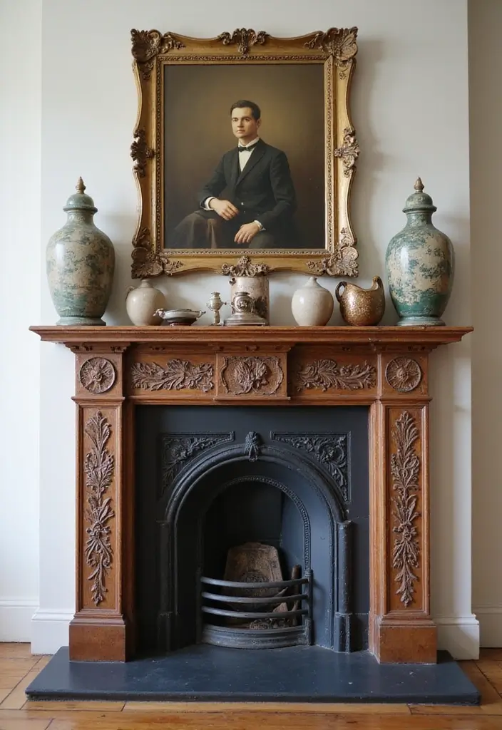 30 Above Fireplace Decor Ideas That Tie the Room Together 29 30 Above Fireplace Decor Ideas That Tie the Room Together - 29. Family Heirlooms
