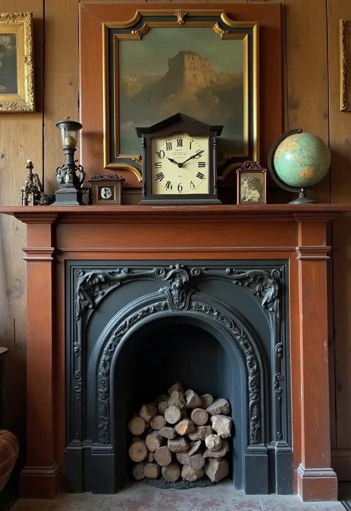 30 Above Fireplace Decor Ideas That Tie the Room Together 7 30 Above Fireplace Decor Ideas That Tie the Room Together - 7. Vintage Finds