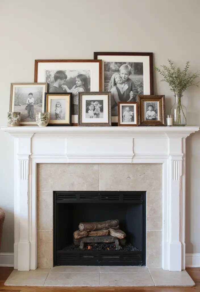 30 Above Fireplace Decor Ideas That Tie the Room Together 9 30 Above Fireplace Decor Ideas That Tie the Room Together - 9. Family Photo Gallery
