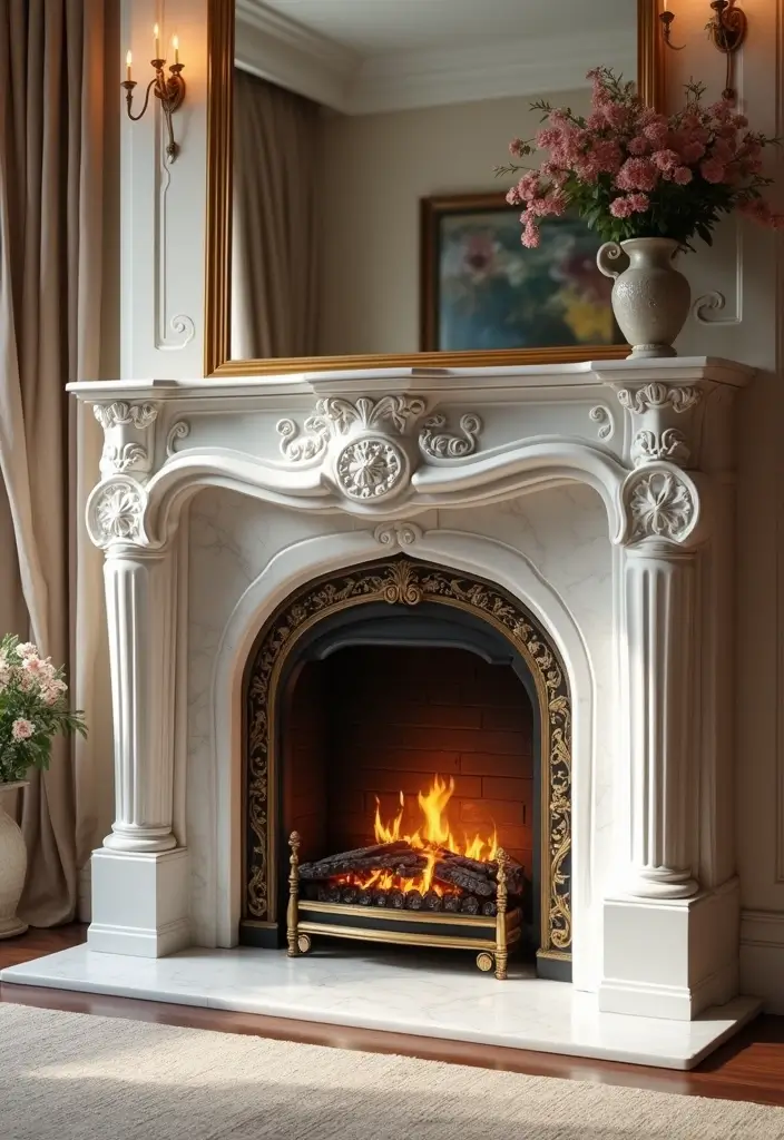 30 Fake Fireplace Ideas That Still Feel Magical 13 30 Fake Fireplace Ideas That Still Feel Magical - 13. Faux Marble Fireplaces